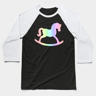 Pastel Rocking Horse Silhouette Baseball T-Shirt